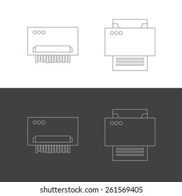 Print and shredder icons or illustrations in vector, eps