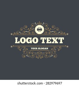 Print sign icon. Printing symbol. Print button. Flourishes calligraphic ornament. Vector