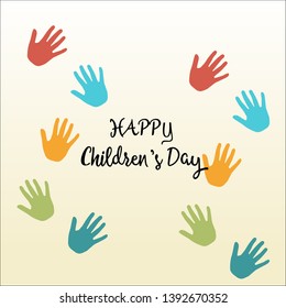 Print Simple Children Day Greetings Stock Vector (Royalty Free ...