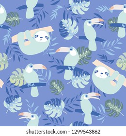 print sloth seamless pattern