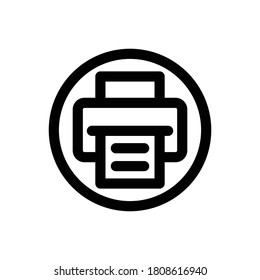 Print (Social and Messaging UI) icon outline vector. isolated on white background