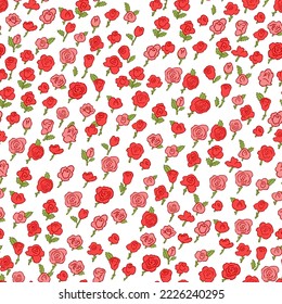 Print with spring flowers. Vector seamless floral pattern. Floral design for fashionable prints. Endless print of small pastel tones. An elegant template. White background.