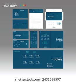 Print Stationery design with Business card Letterhead Envelope Postcard Rollup social cover brochure cover for any best use