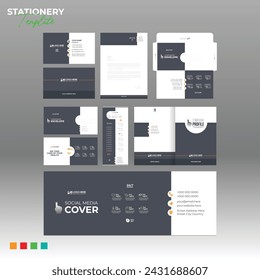 Print Stationery design with Business card Letterhead Envelope Postcard Rollup social cover brochure cover for any best use