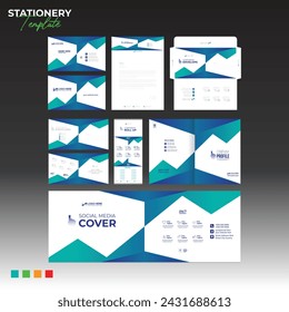 Print Stationery design with Business card Letterhead Envelope Postcard Rollup social cover brochure cover for any best use
