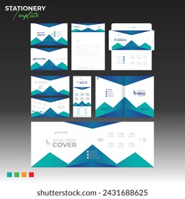 Print Stationery design with Business card Letterhead Envelope Postcard Rollup social cover brochure cover for any best use
