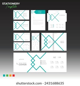 Print Stationery design with Business card Letterhead Envelope Postcard Rollup social cover brochure cover for any best use