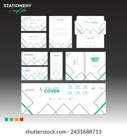 Print Stationery design with Business card Letterhead Envelope Postcard Rollup social cover brochure cover for any best use