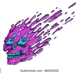 Print Sticker Flying Pink Skull Stock Vector (Royalty Free) 685335502 ...