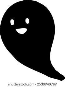 Ilustración vectorial de estilo de impresión de un fantasma
