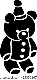 Print style vector illustration of teddy bear