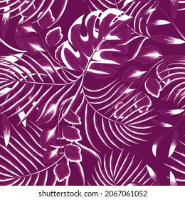 Print summer exotic jungle plant tropical palm leaves. Pattern, seamless floral vector on delicate background. Nature wallpaper. watercolor stylish. Exotic tropics. decorative art