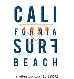 Print Surfing artwork.California surf  beach. T-shirt apparel print graphics.