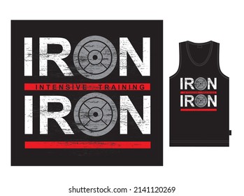 Print for tank top, intensive training