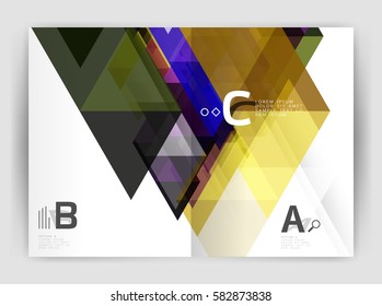 Print template modern elegant background triangle annual report. Vector design for workflow layout, diagram, number options or web design