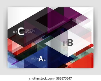 Print template modern elegant background triangle annual report. Vector design for workflow layout, diagram, number options or web design