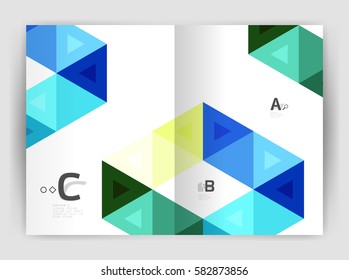Print template modern elegant background triangle annual report. Vector design for workflow layout, diagram, number options or web design