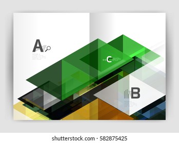 Imprimir plantilla moderno y elegante informe anual del triángulo de fondo. Diseño de vectores para diseño de flujo de trabajo, diagrama, opciones de número o diseño web
