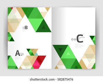Print template modern elegant background triangle annual report. Vector design for workflow layout, diagram, number options or web design