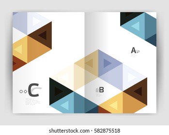 Print template modern elegant background triangle annual report. Vector design for workflow layout, diagram, number options or web design