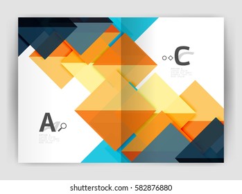 Imprimir plantilla moderno y elegante informe anual del triángulo de fondo. Diseño de vectores para diseño de flujo de trabajo, diagrama, opciones de número o diseño web