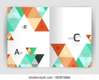 Print template modern elegant background triangle annual report. Vector design for workflow layout, diagram, number options or web design