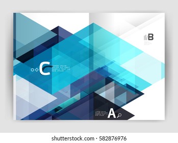 Print template modern elegant background triangle annual report. Vector design for workflow layout, diagram, number options or web design