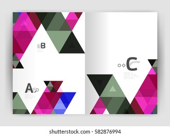 Print template modern elegant background triangle annual report. Vector design for workflow layout, diagram, number options or web design