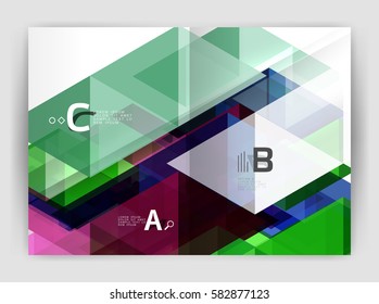 Print template modern elegant background triangle annual report. Vector design for workflow layout, diagram, number options or web design