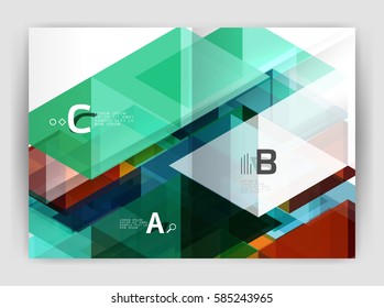 Print-Vorlage moderne elegante Hintergrund Dreieck-Jahresbericht. Vektordesign für das Workflow-Layout, Diagramm, Zahlenoptionen oder Webdesign
