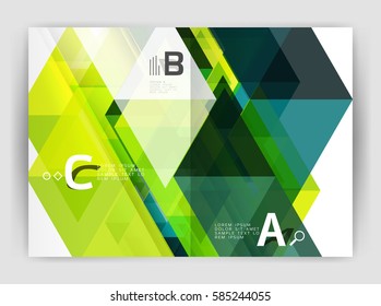 Print template modern elegant background triangle annual report. Vector design for workflow layout, diagram, number options or web design