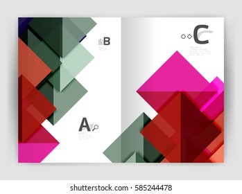 Print template modern elegant background triangle annual report. Vector design for workflow layout, diagram, number options or web design