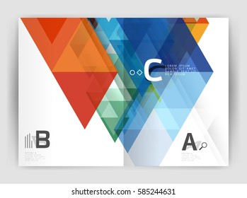 Print template modern elegant background triangle annual report. Vector design for workflow layout, diagram, number options or web design