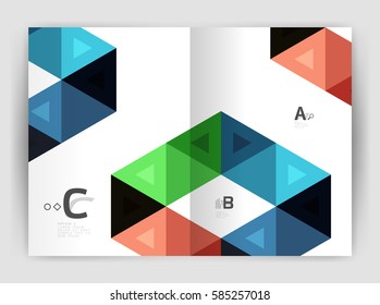 Print template modern elegant background triangle annual report. Vector design for workflow layout, diagram, number options or web design