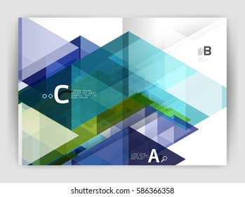 Print template modern elegant background triangle annual report. Vector design for workflow layout, diagram, number options or web design