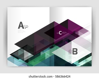 Print template modern elegant background triangle annual report. Vector design for workflow layout, diagram, number options or web design