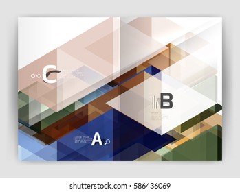 Print template modern elegant background triangle annual report. Vector design for workflow layout, diagram, number options or web design