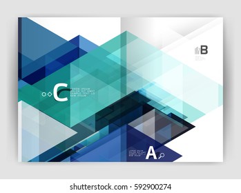 Print template modern elegant background triangle annual report. Vector design for workflow layout, diagram, number options or web design