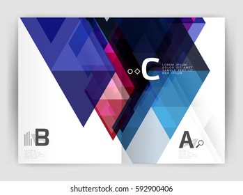 Print template modern elegant background triangle annual report. Vector design for workflow layout, diagram, number options or web design