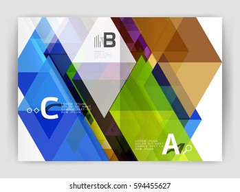 Print template modern elegant background triangle annual report. Vector design for workflow layout, diagram, number options or web design