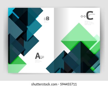 Print template modern elegant background triangle annual report. Vector design for workflow layout, diagram, number options or web design