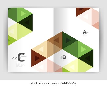 Print-Vorlage moderne elegante Hintergrund Dreieck-Jahresbericht. Vektordesign für das Workflow-Layout, Diagramm, Zahlenoptionen oder Webdesign