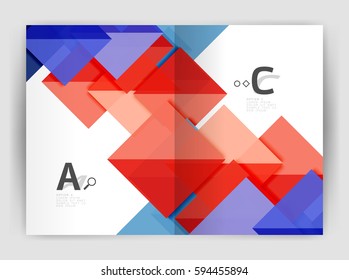 Print template modern elegant background triangle annual report. Vector design for workflow layout, diagram, number options or web design