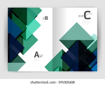 Print template modern elegant background triangle annual report. Vector design for workflow layout, diagram, number options or web design