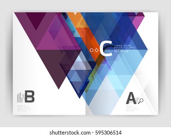 Print template modern elegant background triangle annual report. Vector design for workflow layout, diagram, number options or web design