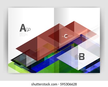 Imprimir plantilla moderno y elegante informe anual del triángulo de fondo. Diseño de vectores para diseño de flujo de trabajo, diagrama, opciones de número o diseño web