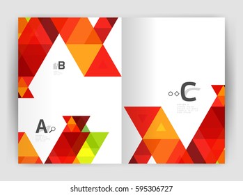 Print-Vorlage moderne elegante Hintergrund Dreieck-Jahresbericht. Vektordesign für das Workflow-Layout, Diagramm, Zahlenoptionen oder Webdesign