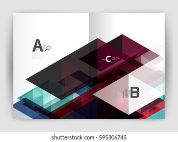 Print-Vorlage moderne elegante Hintergrund Dreieck-Jahresbericht. Vektordesign für das Workflow-Layout, Diagramm, Zahlenoptionen oder Webdesign
