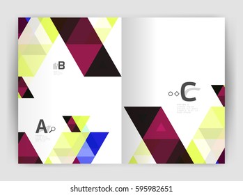 Print template modern elegant background triangle annual report. Vector design for workflow layout, diagram, number options or web design