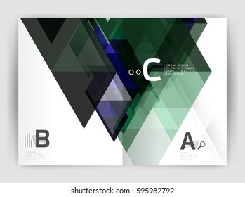 Imprimir plantilla moderno y elegante informe anual del triángulo de fondo. Diseño de vectores para diseño de flujo de trabajo, diagrama, opciones de número o diseño web